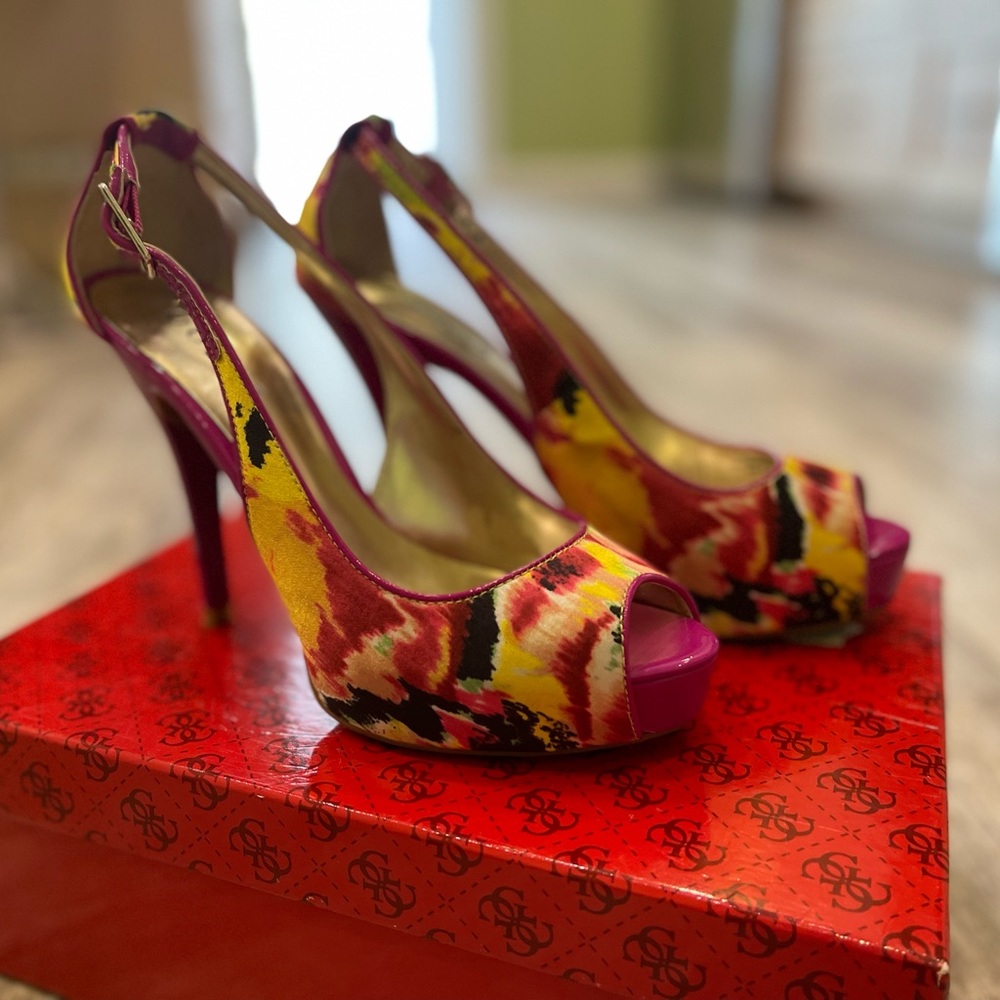 Guess Pink Platform Heels 6.5
